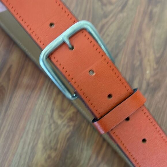 Orange men's belt genuine leather made in Dominican Republic size 40 - Picture 4 of 4